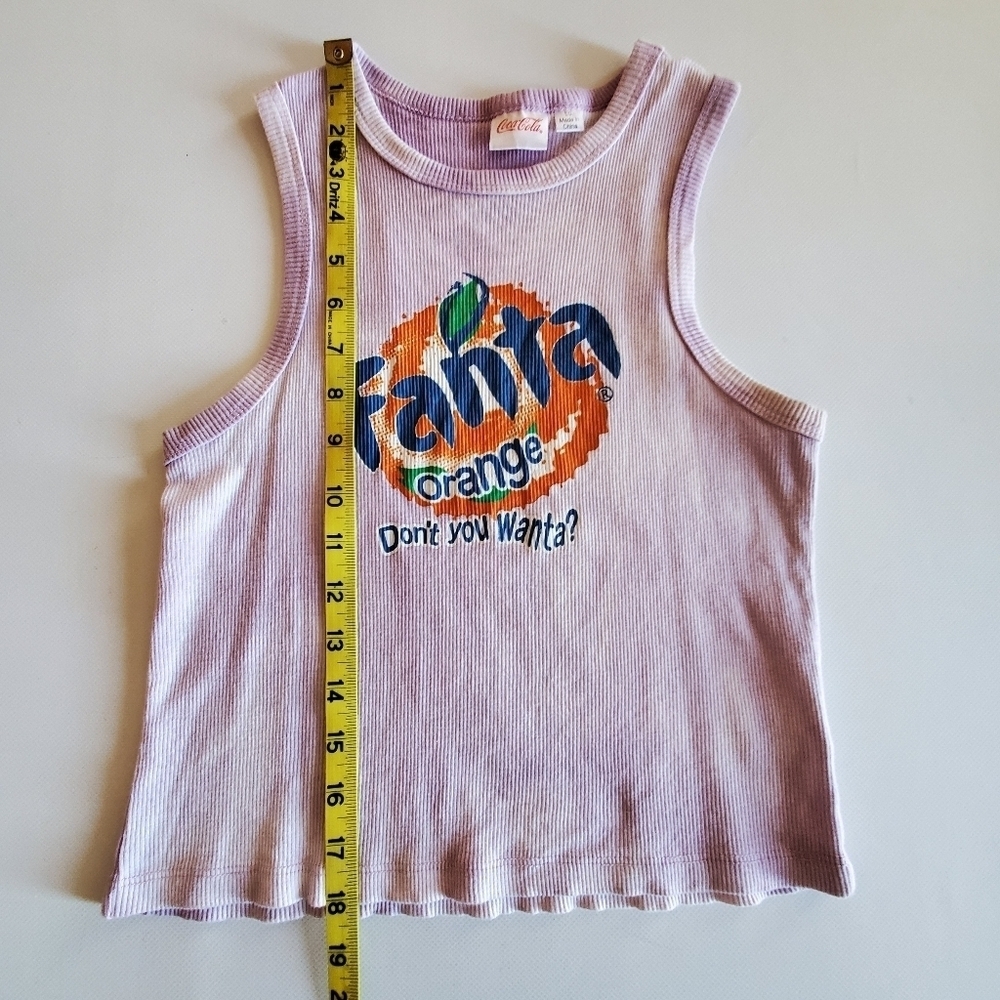1339 * Coca Cola Orange Fanta Graphic Crop Tank Purple Size L - Picture 8 of 8